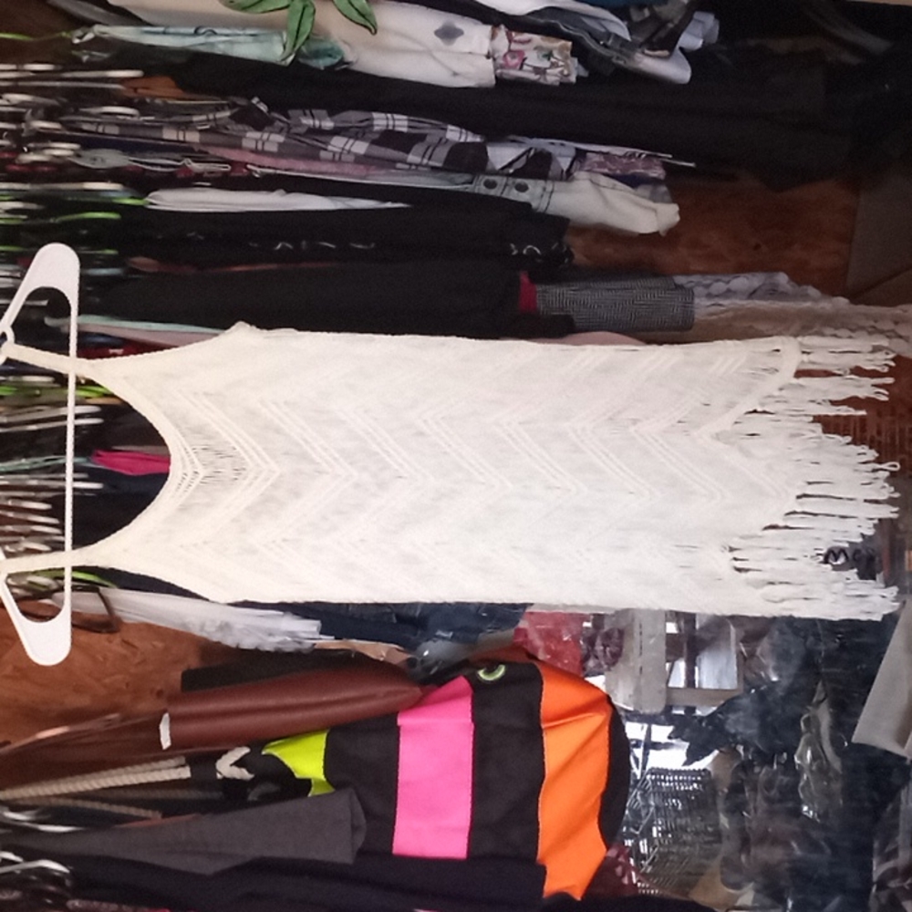 White Fringe dress